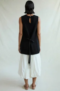 Exaggerated Knit Tank Black