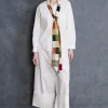 Exaggerated Silk Tie Scarf Patchwork