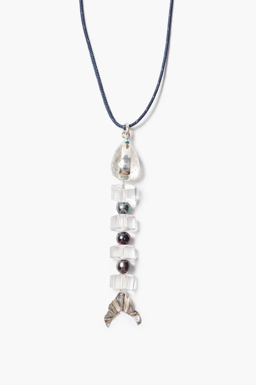 Fishbone Paracord Necklace Clear Quartz