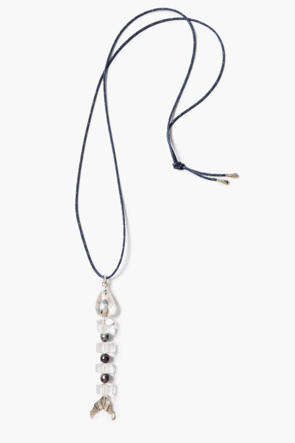 Fishbone Paracord Necklace Clear Quartz