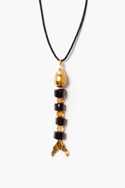 Fishbone Paracord Necklace Smoky Quartz