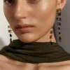 Fishbone Tiered Earrings Quartz