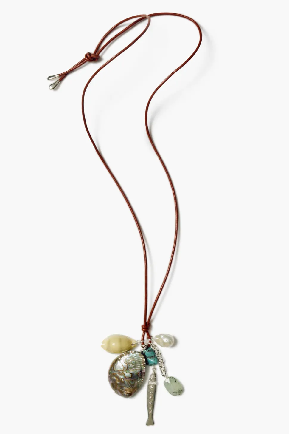 Fisherman's Charm Necklace Abalone Mix
