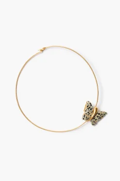 Floating Butterfly Collar Necklace Jasper