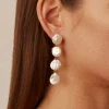 Four Tiered White Keshi Pearl Earrings