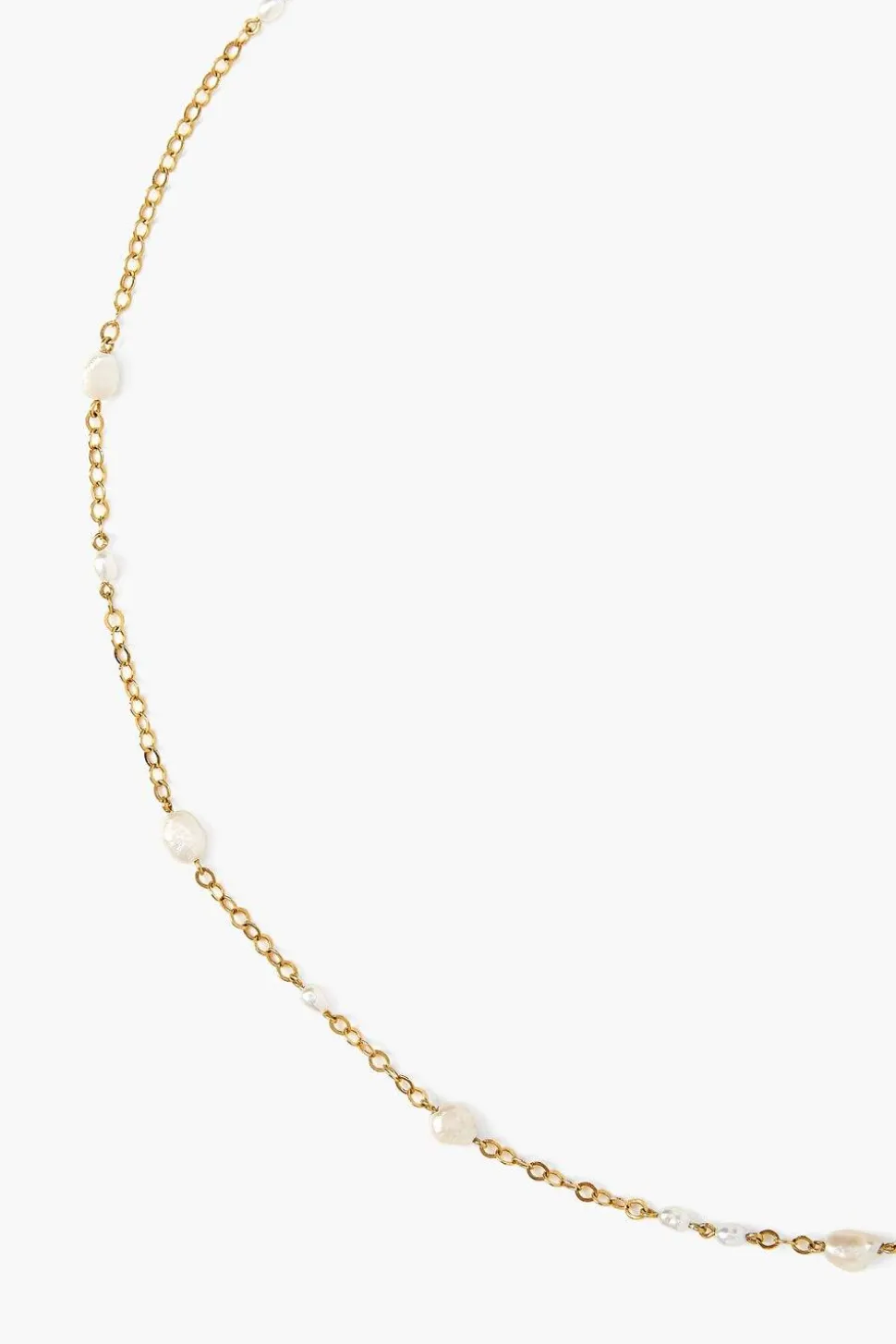 Free-Form Pearl Necklace White