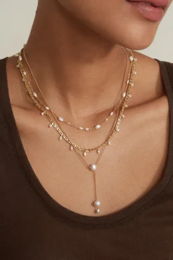 Free-Form Pearl Necklace White