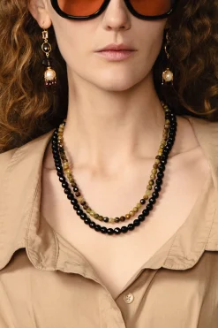 Gaia Duo Necklace Onyx