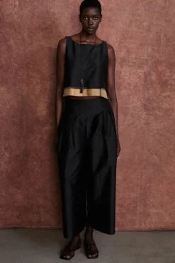 Gigi Silk Tank Top Black