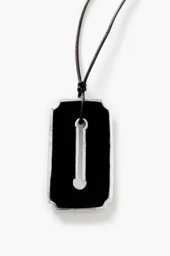 Hall Pass Padlock Necklace Black