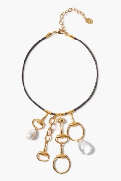 Horsebit Charm Necklace Gold