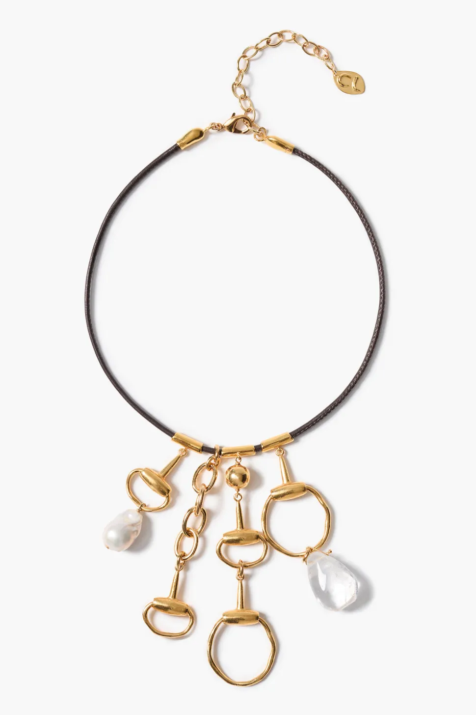 Horsebit Charm Necklace Gold