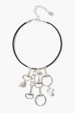 Horsebit Charm Necklace Silver