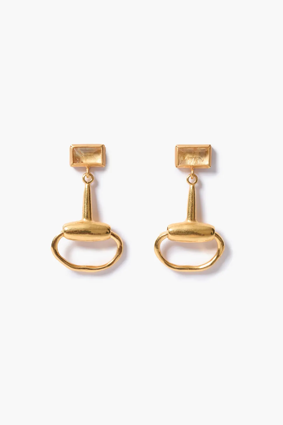 Horsebit Drop Earrings Citrine