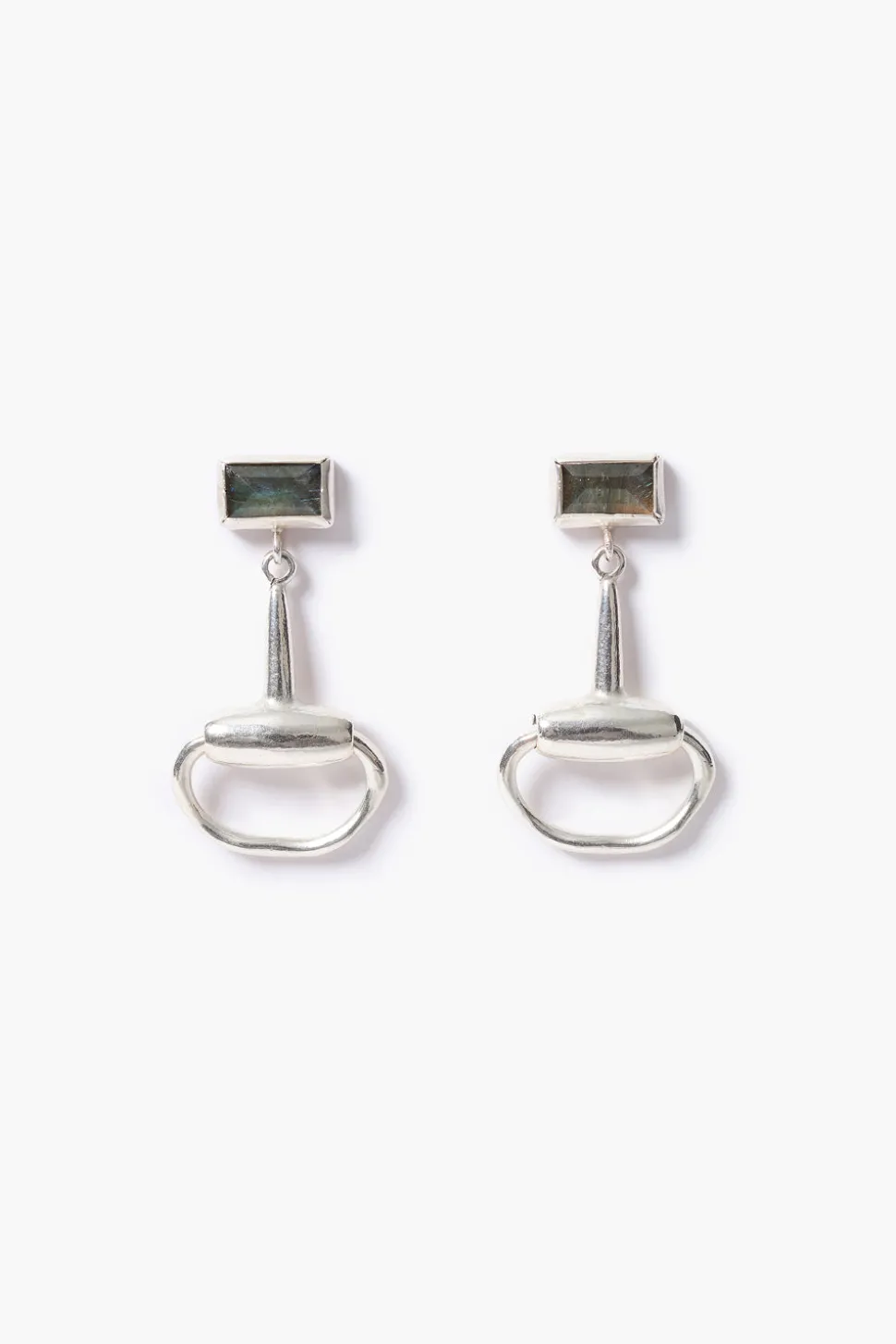 Horsebit Drop Earrings Labradorite