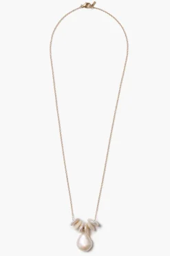 14k Abacus Necklace White Pearl