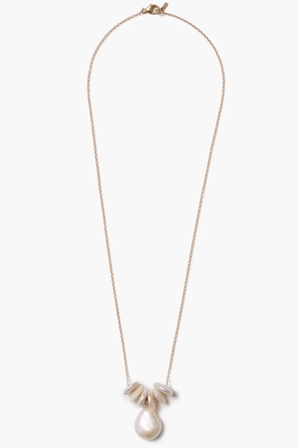 14k Abacus Necklace White Pearl