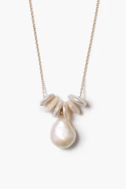 14k Abacus Necklace White Pearl