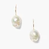 14k Baroque Earrings White Pearl