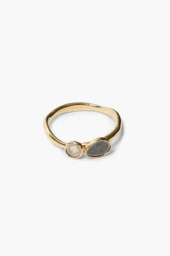 14k Duo Sliced Diamond Ring Gold