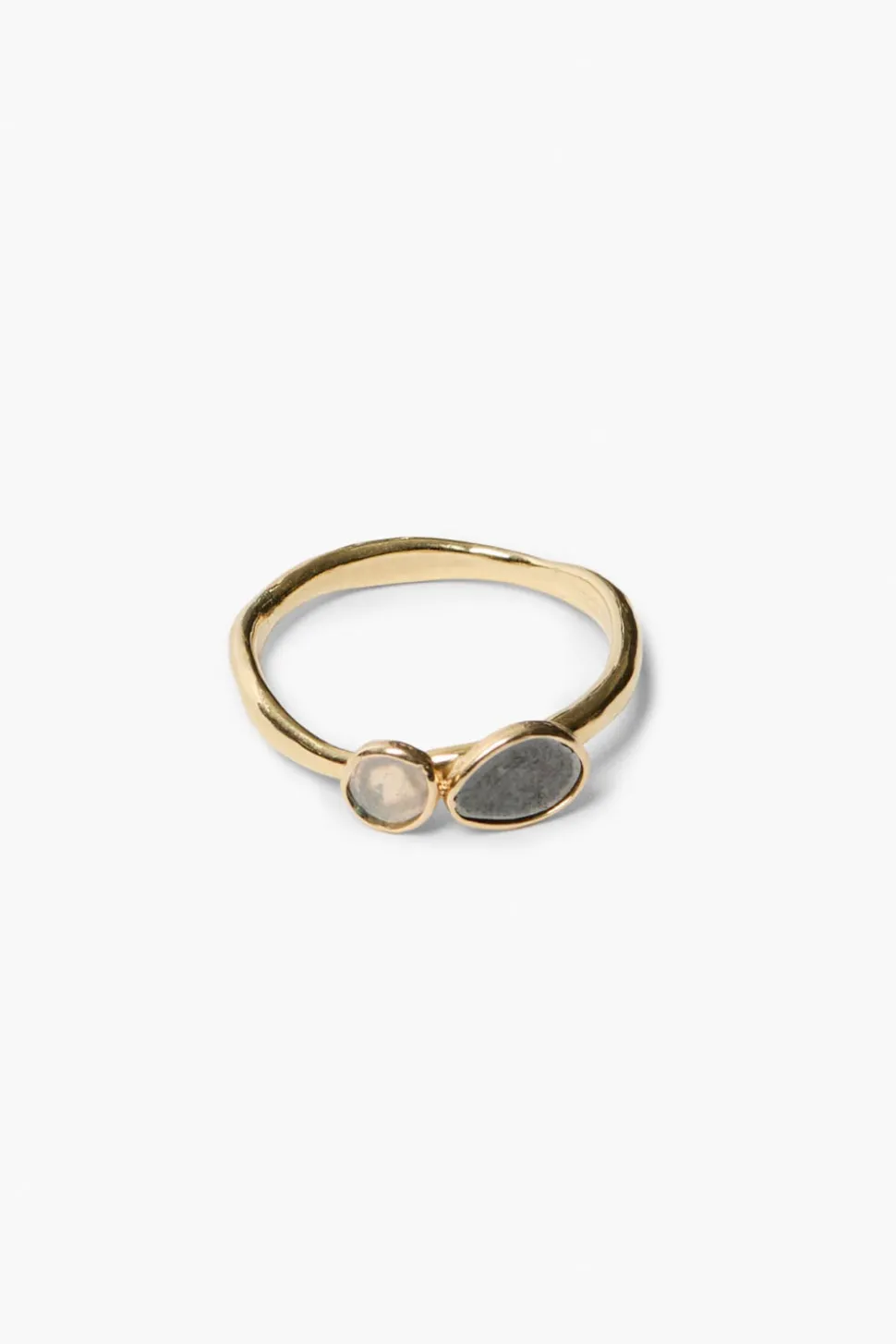 14k Duo Sliced Diamond Ring Gold
