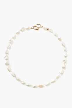 Keshi Pearl Cobra Necklace White
