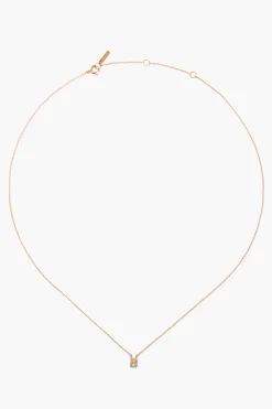 14k Gold and White Diamond Initial Necklace