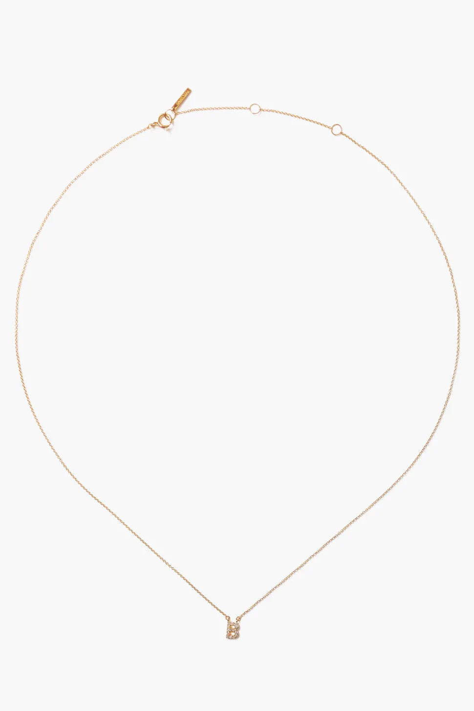 14k Gold and White Diamond Initial Necklace
