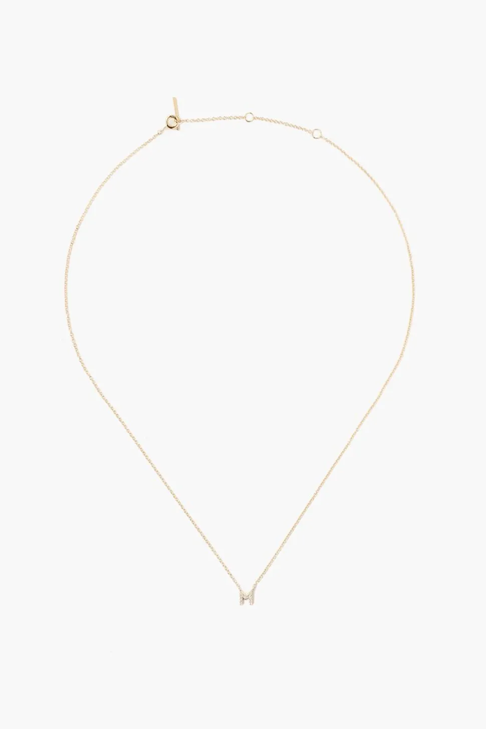 14k Gold and White Diamond Initial Necklace