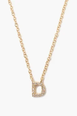 14k Gold and White Diamond Initial Necklace