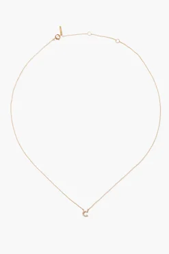 14k Gold and White Diamond Initial Necklace