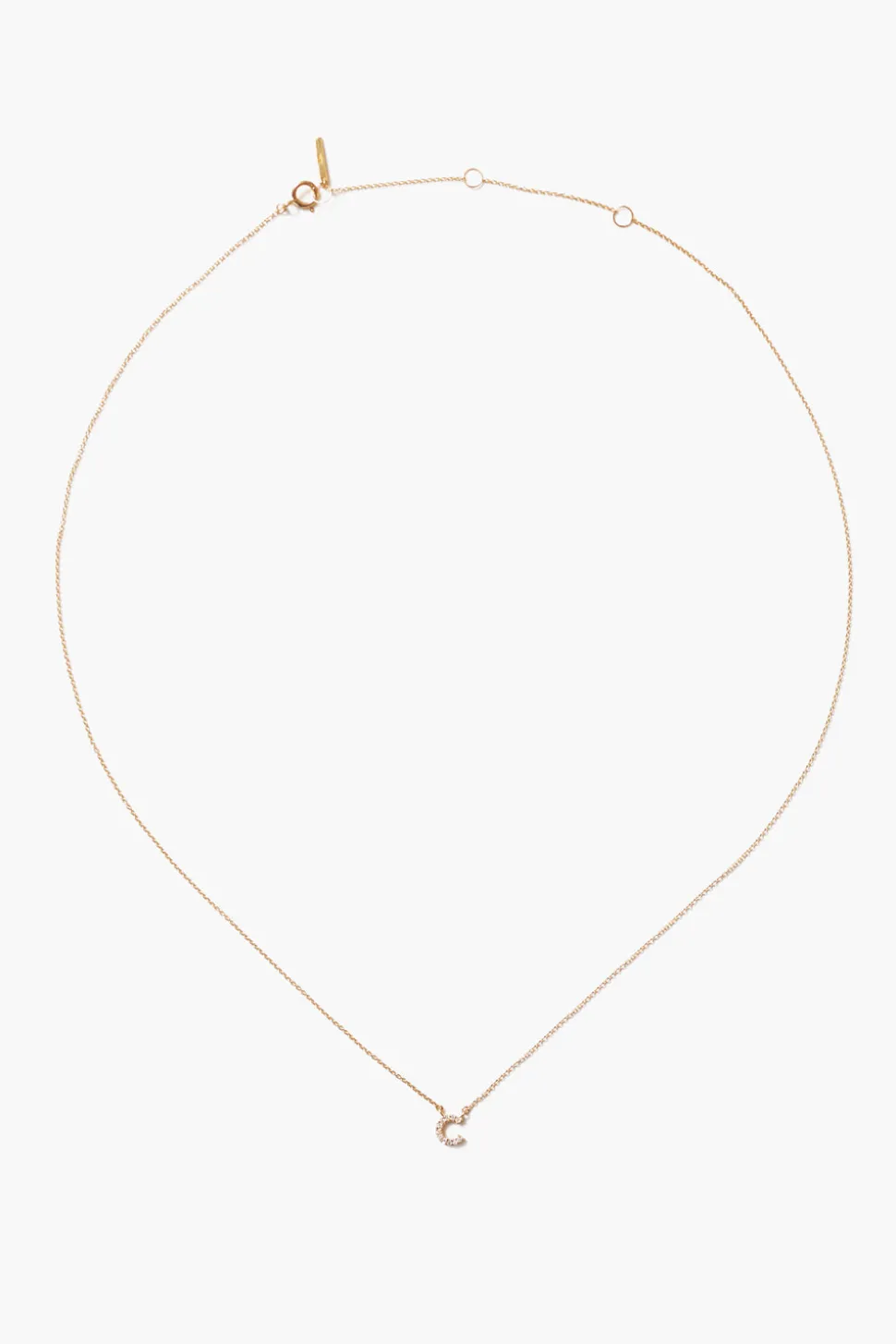 14k Gold and White Diamond Initial Necklace