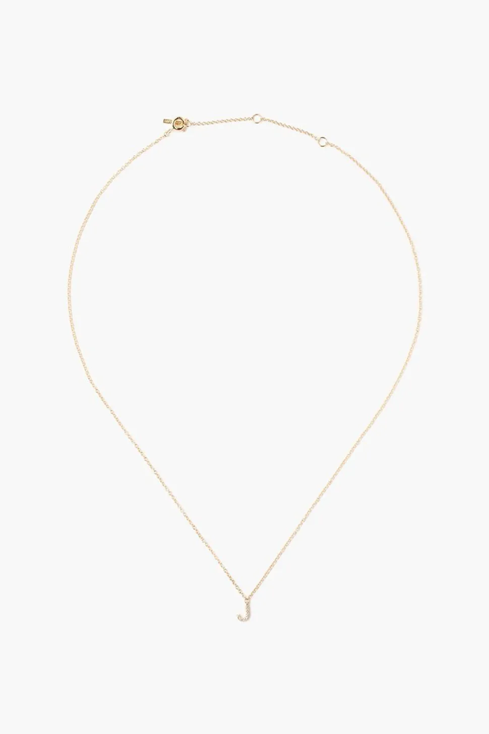 14k Gold and White Diamond Initial Necklace