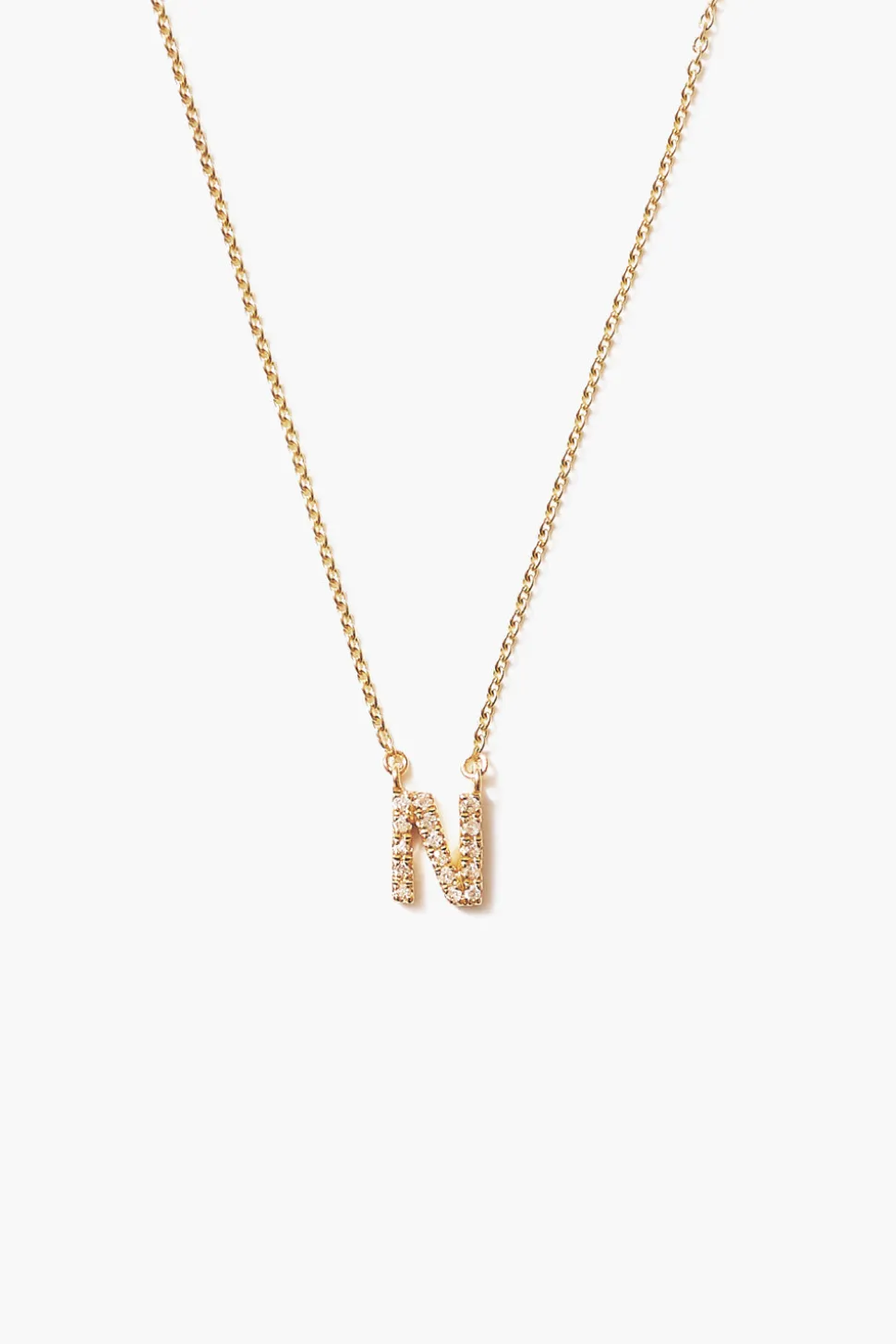 14k Gold and White Diamond Initial Necklace