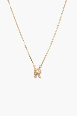 14k Gold and White Diamond Initial Necklace