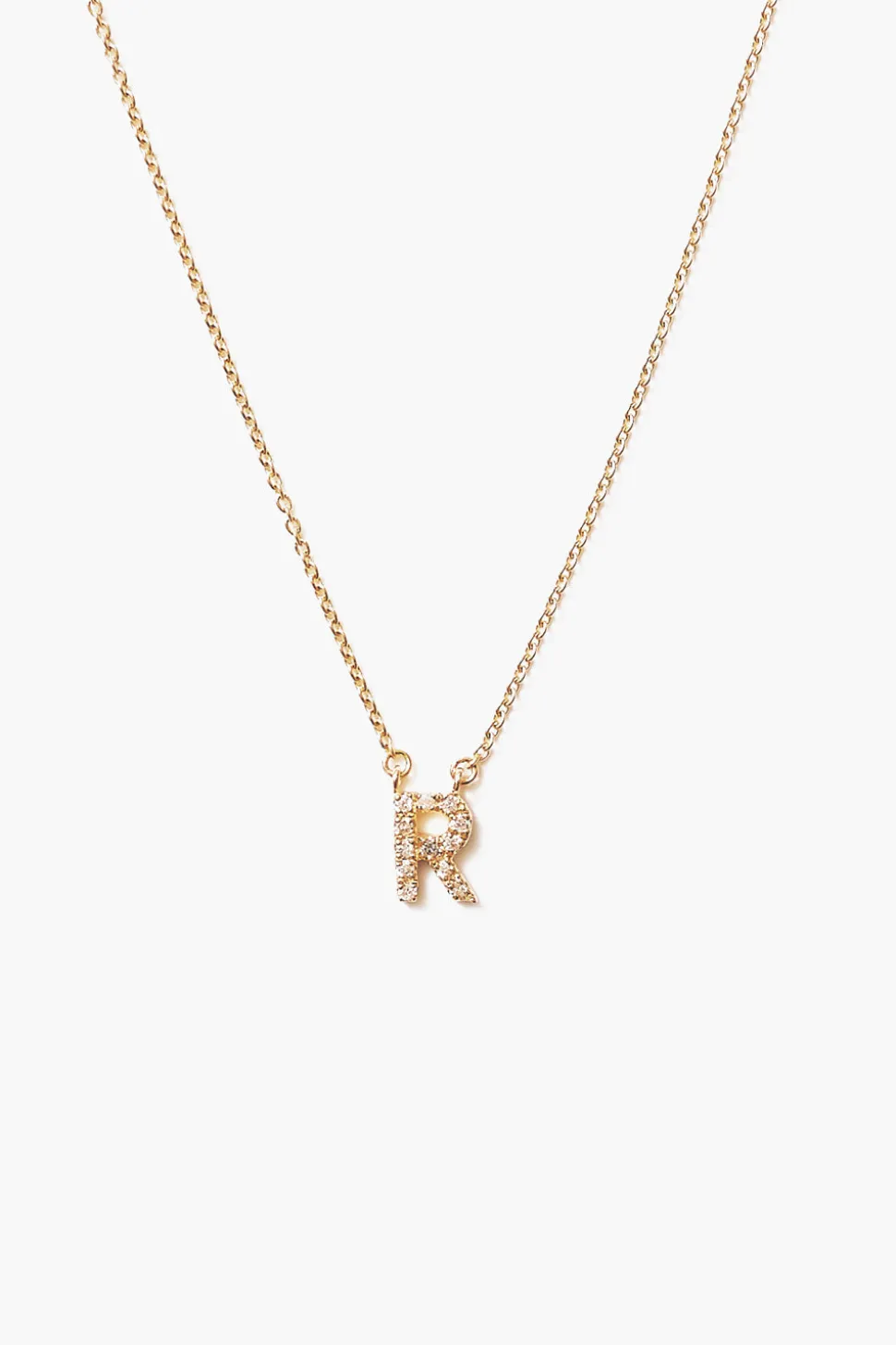 14k Gold and White Diamond Initial Necklace