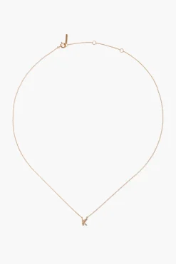 14k Gold and White Diamond Initial Necklace