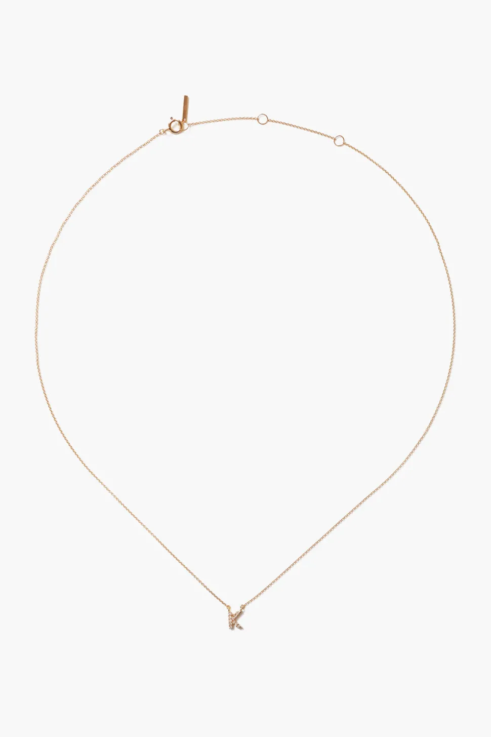 14k Gold and White Diamond Initial Necklace