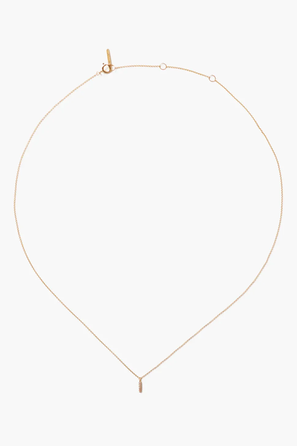 14k Gold and White Diamond Initial Necklace