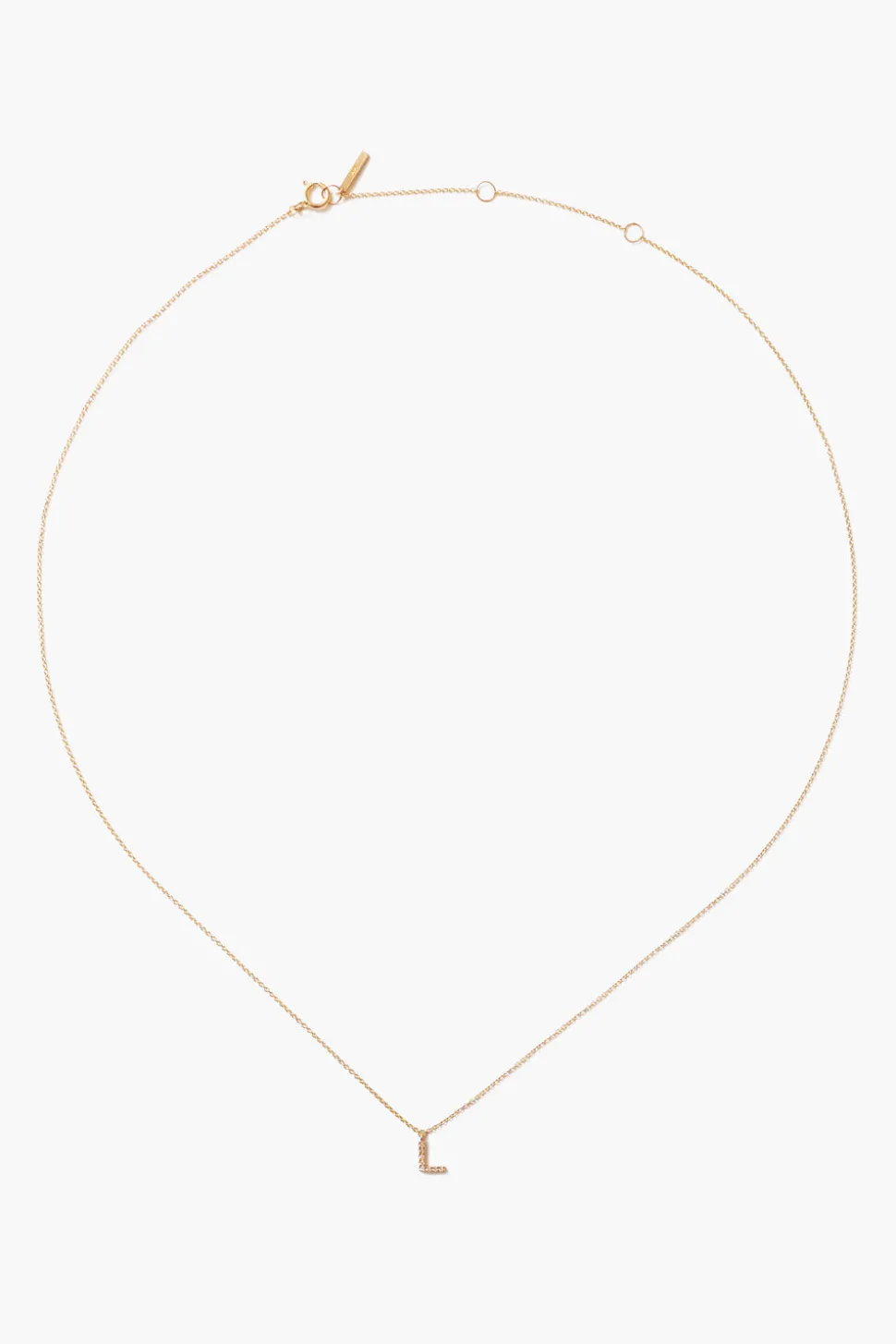 14k Gold and White Diamond Initial Necklace