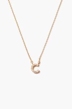 14k Gold and White Diamond Initial Necklace