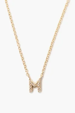 14k Gold and White Diamond Initial Necklace