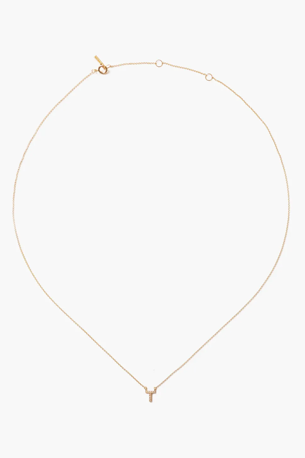 14k Gold and White Diamond Initial Necklace