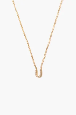 14k Gold and White Diamond Initial Necklace
