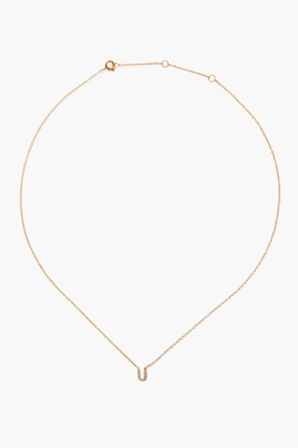 14k Gold and White Diamond Initial Necklace