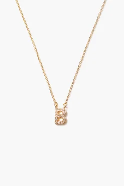 14k Gold and White Diamond Initial Necklace