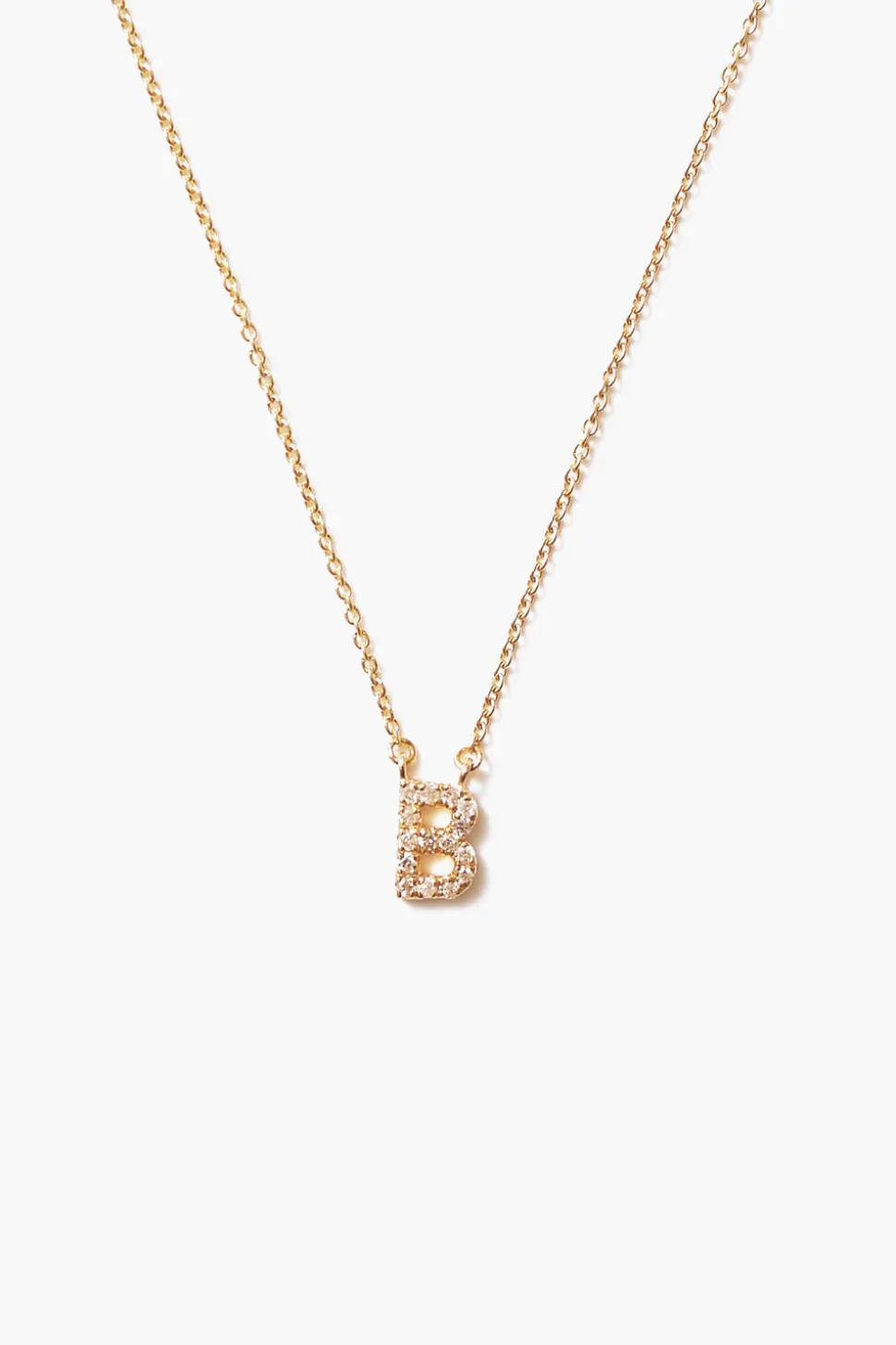 14k Gold and White Diamond Initial Necklace