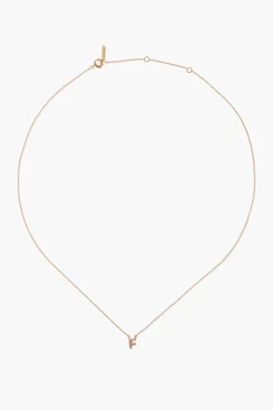 14k Gold and White Diamond Initial Necklace