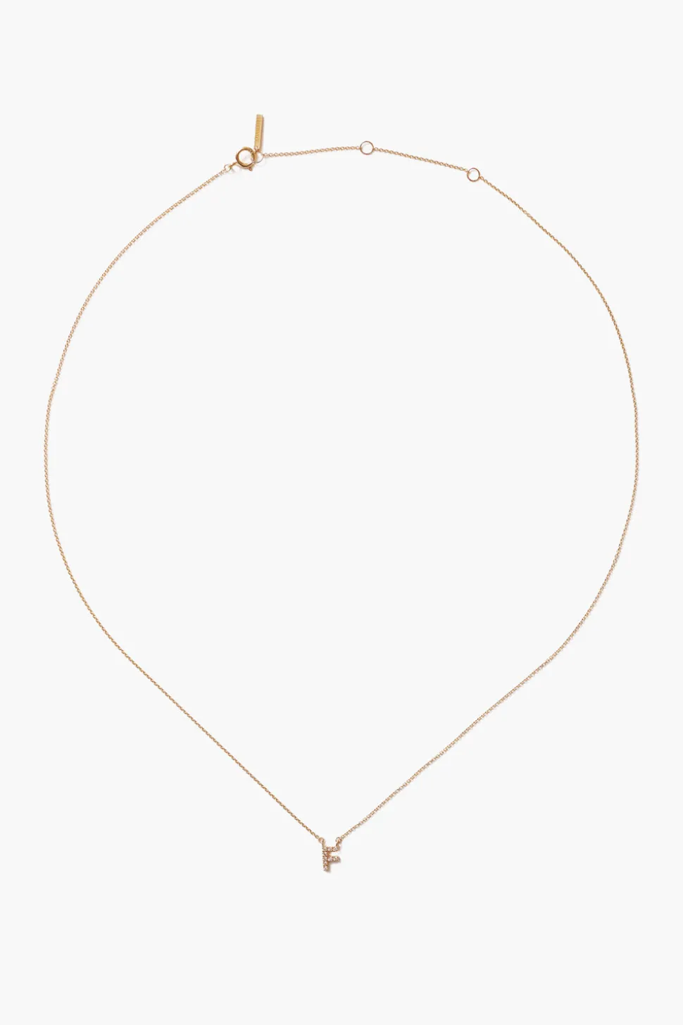 14k Gold and White Diamond Initial Necklace