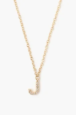 14k Gold and White Diamond Initial Necklace